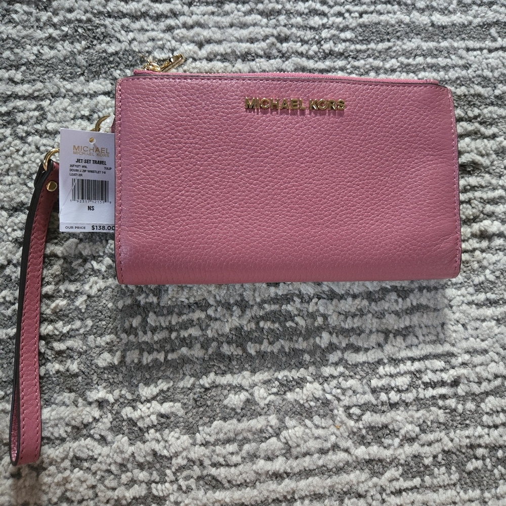 Michael Kors Pink Leather Wristlet